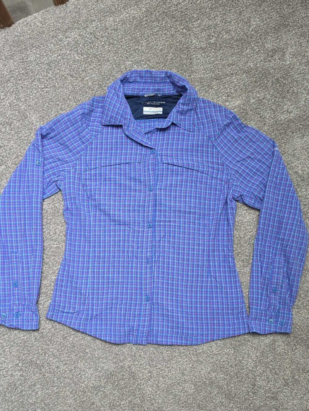 Columbia Plaid Omni Shield Long Sleeve Button Down Shirt Size Small/Medium